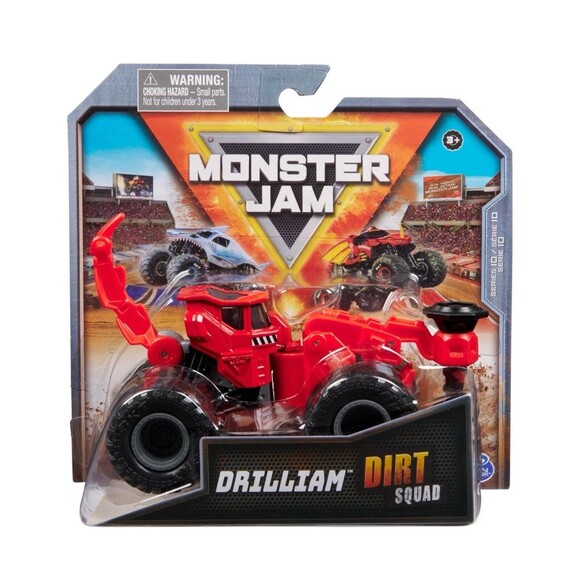 Set of 2 Monster Jam Dirt Squad Trucks — Rollan, Drilliam & Scoopz Series 10 NEW - Picture 2 of 7